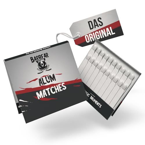 Barbear | Blutstiller | Alaunstein in Zündholzform | 20 Alaunstifte | 1er Pack | perfekt für Reisen | einfache Anwendung | Must-Have für die Nassrasur