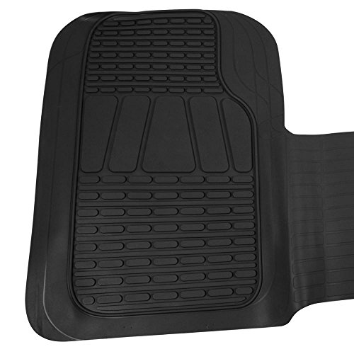 Motor Trend Wingrunner Complementary Rubber Rear Floor Mats Liners For 2Nd Or 3Rd Row, All Weather Protection Universal Design For Trucks Cars Sedan Suv #TOP2