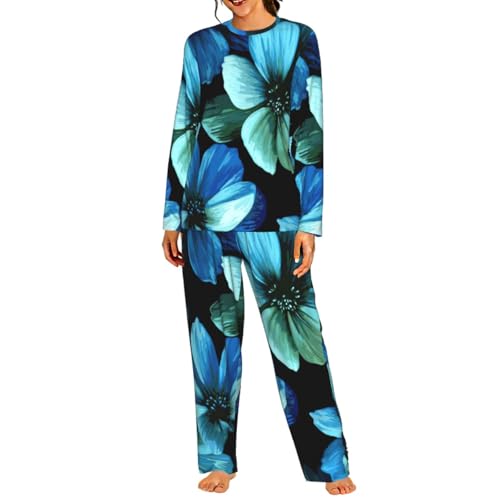 Pyjama femme doux manches longues fini les nuits fraîches grâce à l'ensemble floral