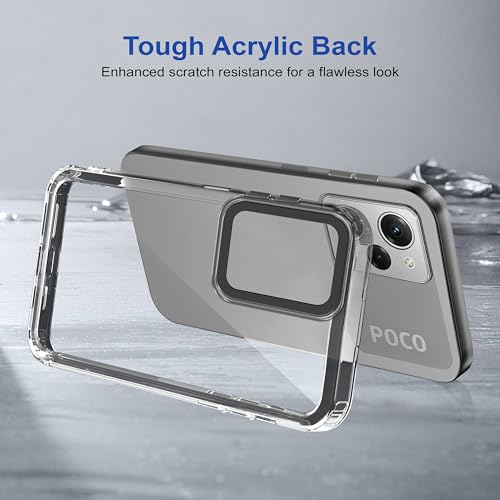 Image of Zapcase Back Case Cover for Poco X5 Pro 5G | Compatible for Poco X5 Pro 5G Back Cover | Case Cover with Camera Protection | (TPU + PC | Translucent Black)