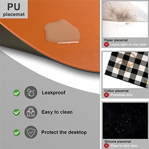Set de table imperméable en PU double face pour éliminer les corvées de nappe