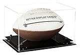 Better Display Cases Clear Acrylic Football Display Case with Black Risers (A004-BR)