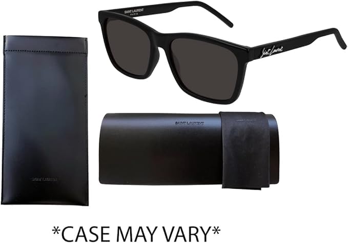 SAINT LAURENT SL318 001 56MM Black / Black Square Sunglasses for Men + FREE Complimentary Eyewear Kit3