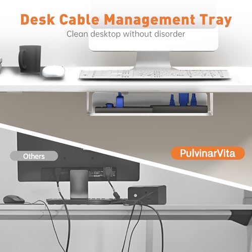 Image of Dual Motor Standing Desk Frame 256 lbs Weight Capacity, Stand up Desk Frame Workstation, Electric Adjustable Legs, 3 Memory Height Settings, with Cable Management Tray, 2pcs Headphone Hook