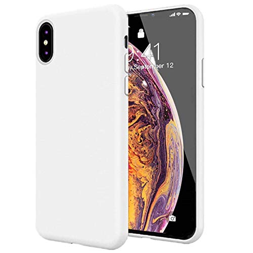 Image of REALCASE iPhone X | iPhone Xs Back Cover Case | Full Protective Liquid Silicone | Shockproof Case Back Cover for iPhone X /Xs (S-White)