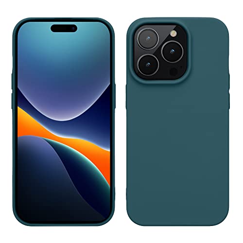 kwmobile Carcasa para iPhone 14 Pro Funda - Case TPU y Silicona para Smartphone con Interior de Microfibra - Suave Protector antigolpes para móvil - Apto Carga inalámbrica - petróleo Mate