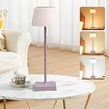 Aigostar Lampe de Table Sans Fil Rechargeable USB, Lampe de Bureau Tactile Dimmable, 3 Températures de Couleur, Lampe de Chevet IP54 Étanche pour Interieur et Exterieur, Chambre   Violet