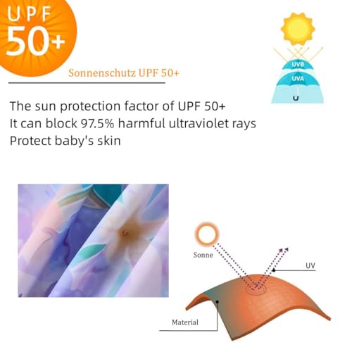 Image of UMELOK Girls Long Sleeve Rash Guard One Piece Swimsuits with UV Protection Sunsuit