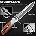 NedFoss DA52 Pocket Knife for Men, 5'' Large Folding Knife, 11'' Survival Knife with Rosewood Handle, Safety Pin, Pocket Clip, Liner Lock