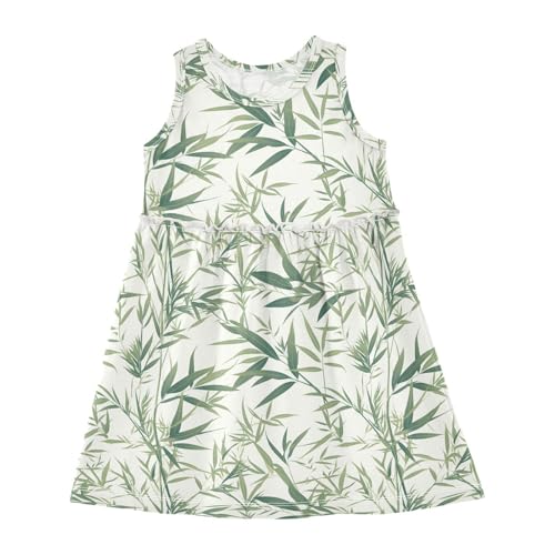 KLL Fern Leaf Equisetum Clover Leaves Girls A-Line Dress Fashion Jumper Skirt Summer Clothes Sleeveless