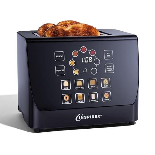 Image of Inspirex Two Slice Touchscreen Lever Toaster, Black