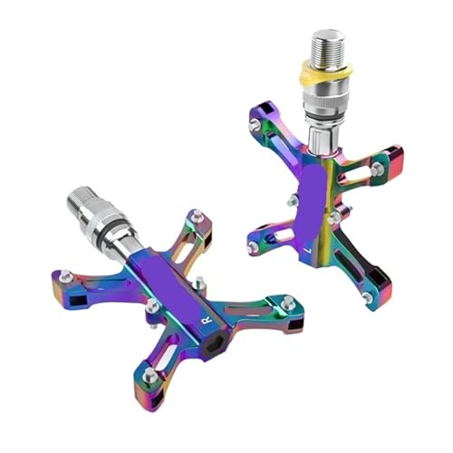 YFXVAESHY Mountain Bike Pedals PROMEND MTB Road Bike Pedal Colorful EZY Quick-Release System Anti-Slip Aluminum Alloy Pedals Light-Weight Three Bearing Pedals Pedals