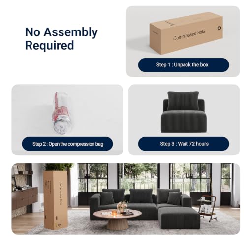 Image of Avenco 141-inch U-Shaped Modular Sectional Couch Sofa with 2 Ottomans
