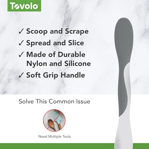 Image of Tovolo Tool for Kitchen Meal Prep to Scoop Spread Slice and Scrape,White /Gray