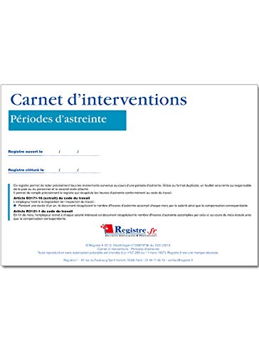 Carnet d'Interventions Périodes d'Astreinte - M038