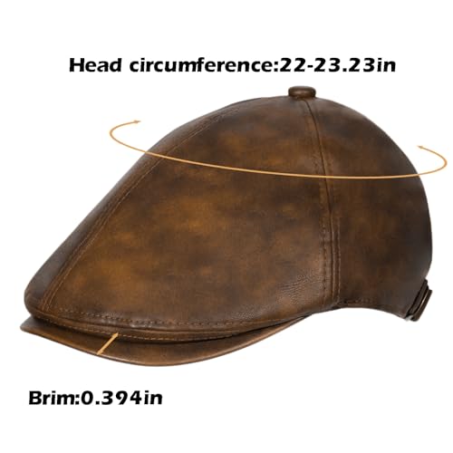Gorra de cuero sintético PanPacSight estilo vintage irlandés ajustable 3
