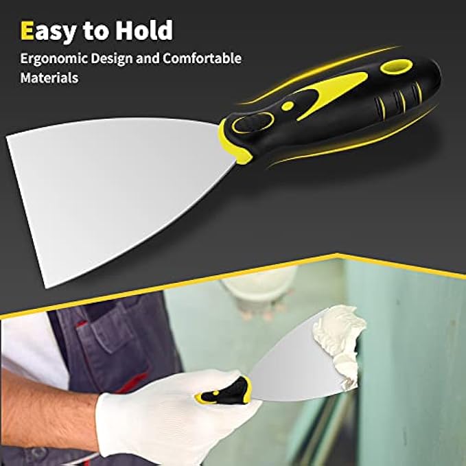 Putty Knife, 4Pcs Spackle Knife Set (2, 3, 4, 5 in), Stainless Steel