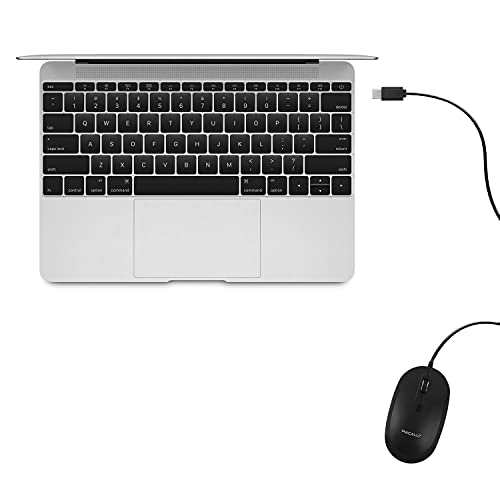 Ratón óptico Macally Ucdynamouse-B con cable USB-C, 3 botones y scroll, negro 2