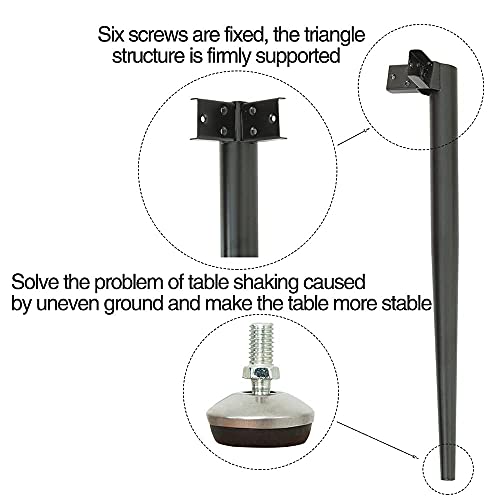 Maikailun Modern Desk Frame 28" Industrial Metal Table Legs With Suction Cups,Desk Base For Marble, Glass,Wood Top, Set Of 4 Black Furniture Legs For Home,Kitchen,Diy Desk #TOP3