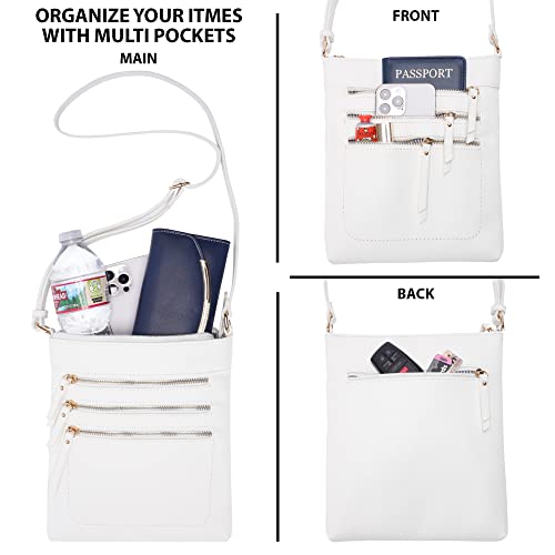 Image of Solene Crossbody Bag Functional Multi Pocket Messenger Purse Top Zip Closure Shoulder Handbag With Adjustable Strap