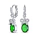 Produktbild Vintage-Stil Schleife Schleife Band Grün Teardrop Kubin Zirkonia Simuliert Smaragd Cz Tropfen Ohrringe Für Frauen Silber Vergoldet Messing
