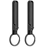 [TIMULTI] チタン キーホルダー ベルトクリップ カラビナ ベルト フック 落ちない メンズ おしゃれ キーチェーン キーリング付き (TK8·ブラック/2個入り)