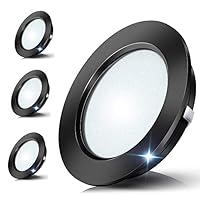 Jeloyutek 4 Stück LED Einbauleuchte 12V 3W 4000K Dimmbar Deckenleuchte Loch 60-65mm für Wohnmobil Boot Wohnwagen, für Vitrinen&Regale&Küchen Badezimmern&Wandschrank, Voll Aluminium Warmweiß, Schwarz