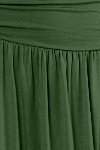 Image of Simlu Skirts for Women Regular and Plus Size Skirt with Pockets Below The Knee Length Ruched Flowy Midi Skirt