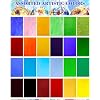 FIVEIZERO 24 Sheets Rainbow Transparent Stained Glass Sheets 4x6 Inch Mixed Color Stained Glass Supplies for Suncatchers, Mosaic Crafts, Fused Glass Supplies, Window Art & DIY Projects