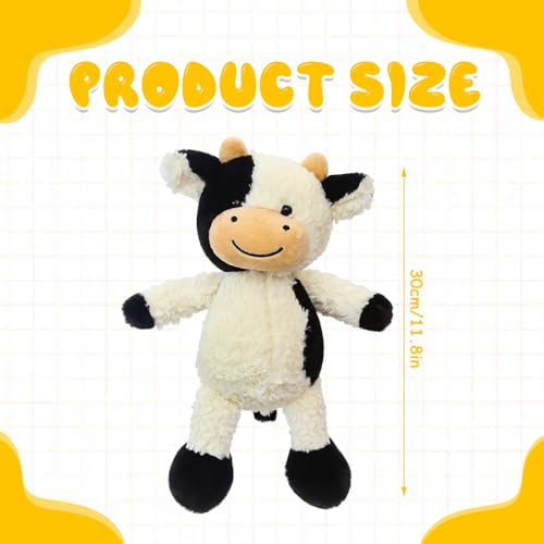 SGZIOO Kuh Kuscheltier, 30cm Plüschtier, Schwarz-Weißes Stofftier Zum Spielen & Kuscheln, Ideal als Niedliches Geburtstagsgeschenk (30CM)