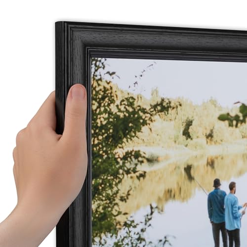 12x16 / 12 x 16 Picture Frame Black Stain on Solid Red Oak .. 1.25'' wide
