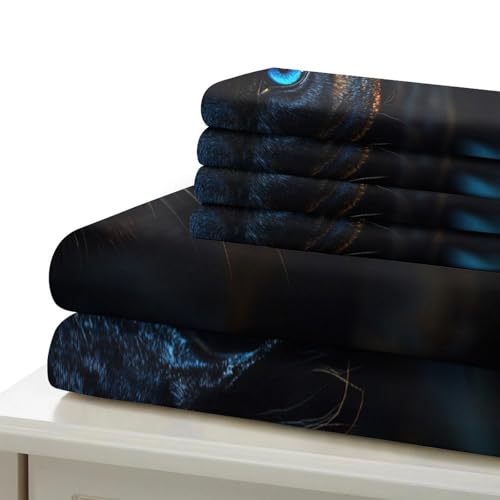 Imprimé 3D Panthère Noire Housse de Couette 140x200 microfibre - 7