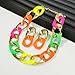 WCRAZYE Boho Chunky Necklace Earrings Set for Women Colourful Acrylic Chunky Statement Cuban Link Chain Collar Necklace Retro Neon 80s Jewelry (Colorful)