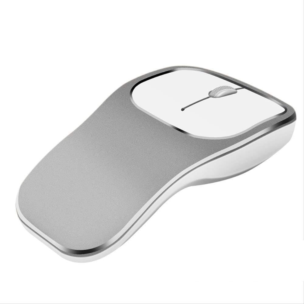 Mouse inalámbrico 2.4G plateado, ratón de carga silencioso para notebook 2