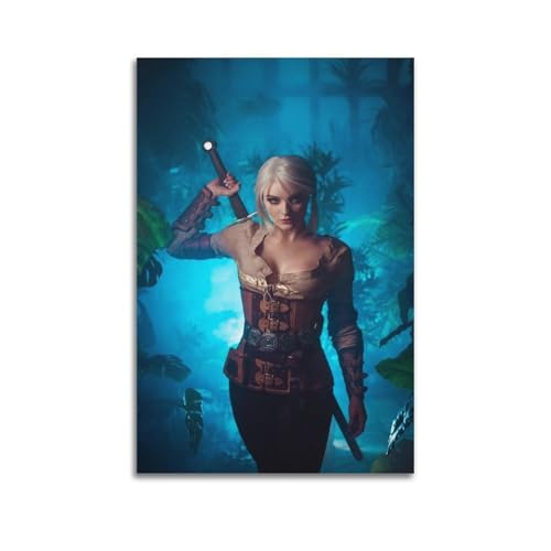 CZJHUDSU Póster de The Witcher 3 Game 1 póster decorativo de lienzo para pared e impresión artística moderna para decoración de dormitorio familiar, pósteres de 20 x 30 pulgadas (50 x 75 cm)