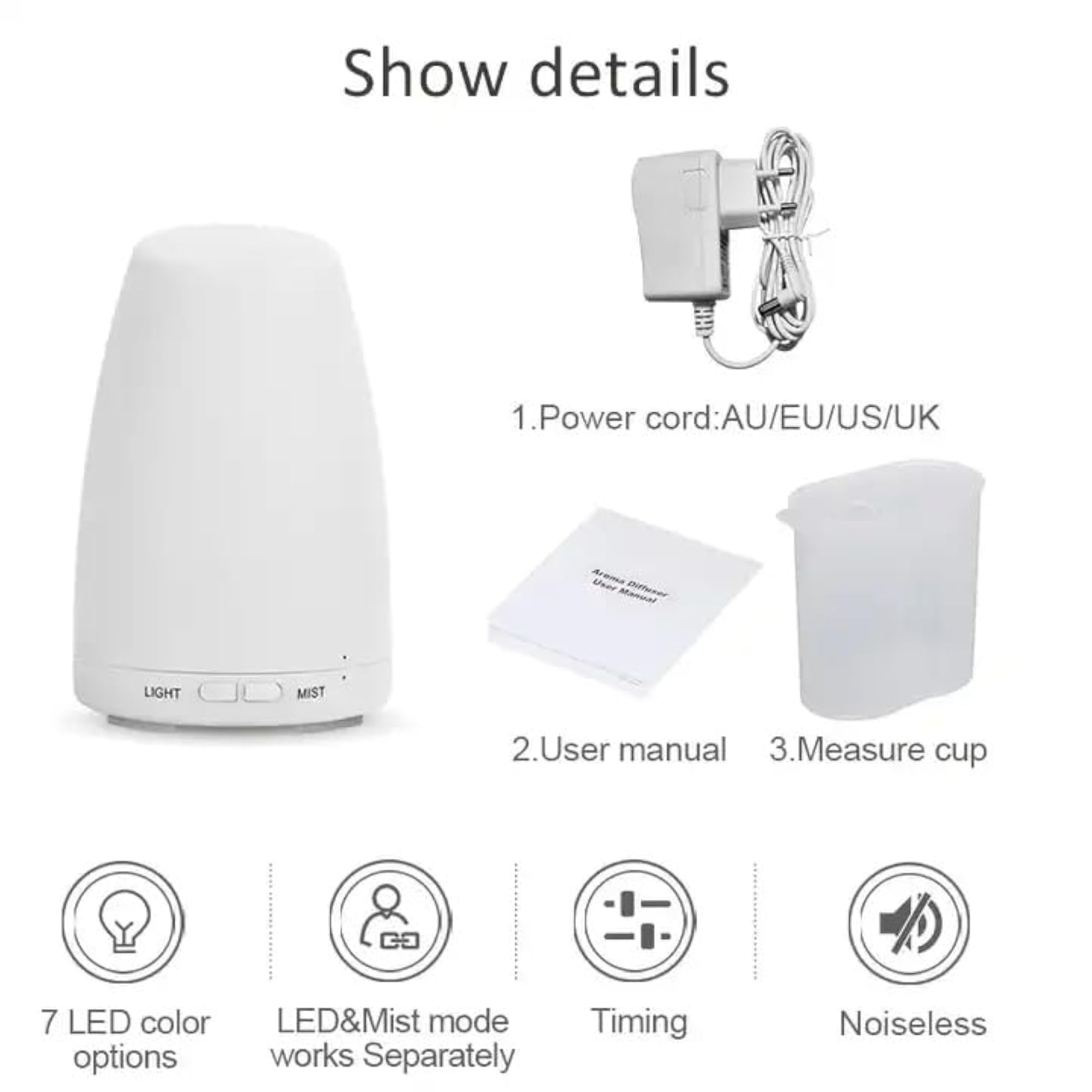 4-in-1 Aromatherapy Diffuser with Color Changing LED Lights