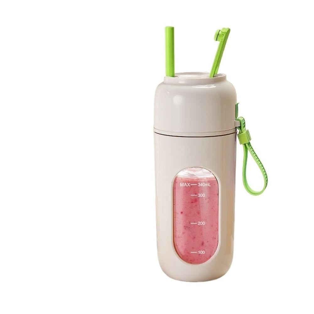 Spremiagrumi elettrico portatile per frullati, ghiaccio rasato e succhi, frullatore a 12 lame in acciaio inox con ricarica wireless (verde)