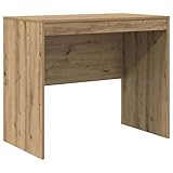 Bureau de qualité supérieure en bois durable en chêne artisanal. Ce poste de travail dans un grand bureau convainc par sa finition robuste et ses matériaux respectueux de l'environnement. Idéal pour une utilisation quotidienne à domicile ou au bureau, il conserve son design attrayant même après des années (90 x 50 x 76 cm, 16,9 kg).
