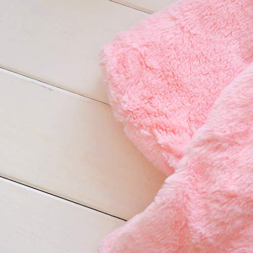 Uaznegozio Thick Faux Fur Coat Newborn Infant Baby Girl Hooded Warm Ourwear Jacket Cape Cloak Ponch 0-3 Years Light Pink #TOP5