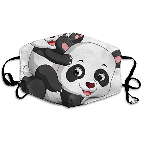 Preisvergleich Produktbild Mundmasken Niedliche Cartoon Pandas Muster Unisex Anti-Staub Waschbar Wiederverwendbare Mundmaske Modedesign Für Mädchen Frauen Jungen Männer