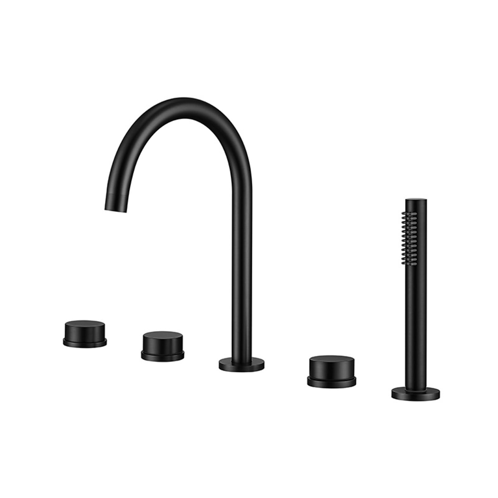 ZQFHSX Dual Handle Chrome Bathtub Faucet with Pull Out Sprayer High Arc Spout and Hose Set for Bathing Stylish Functional Bathroom Tap by LWX