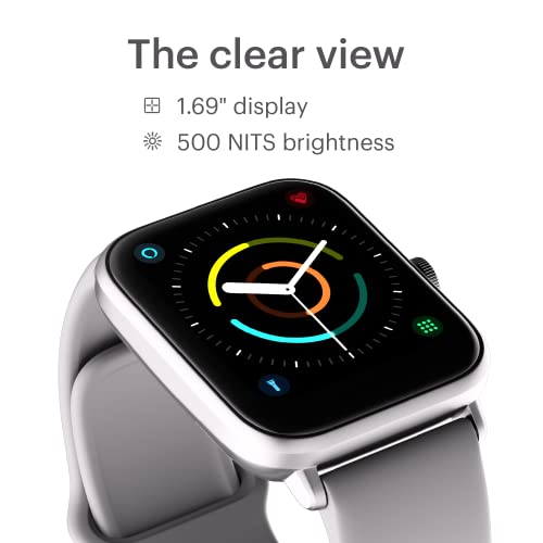 Image of Noise ColorFit Pro 3 Alpha Bluetooth Calling Smart Watch with Alexa Built-in, 1.69 inch(42cm) Display, 80+ Songs Storage, 100 Sports Modes, 5ATM Waterproof & Noise Health Suite (Mist Grey), OneSize