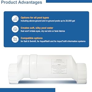 Salt Water Pool chlorinator System T-5 Salt Cell Replacement W3T-Cell-5 Turbo Salt Chlorination System Compatible with Hayward Cell T-5, 20000 Gallon Salt Water Pool chlorinator System T 5 Salt Cell Replacement W3T Cell 5 Turbo Salt Chlorination System Compatible with Hayward Cell T 5 20000 Gallon