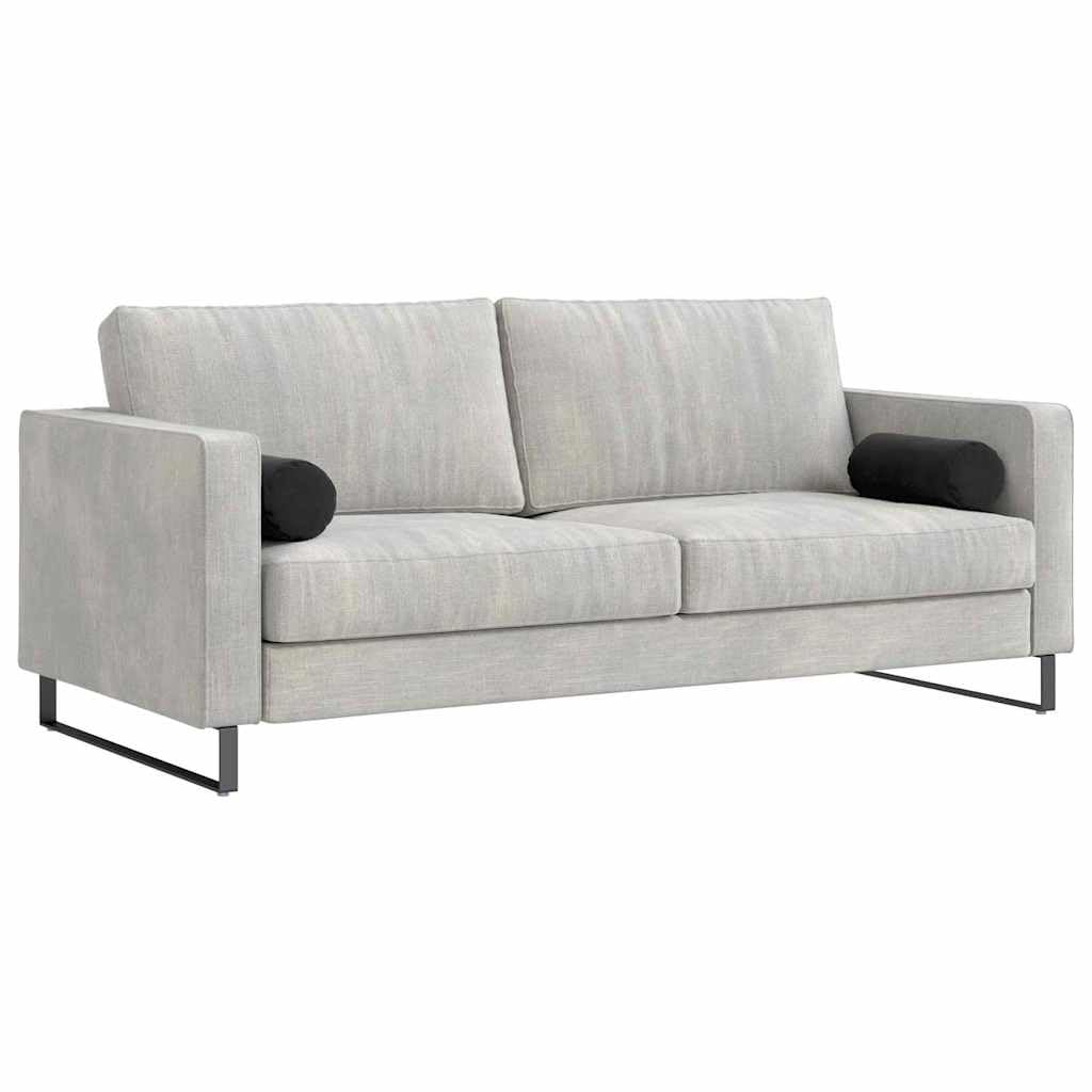 2 cuscini imbottiti neri Ø 15 x 40 cm, morbido tessuto a coste, sfoderabile, imbottitura in poliestere, per divano, letto e sedia