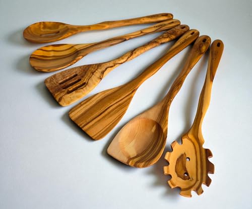 OLIVIKO 6-Piece Handmade Olive Wood Set