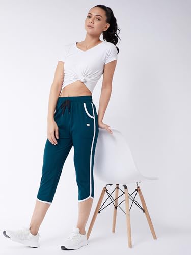 Image of Modeve Women Striped Cotton Blend Capri