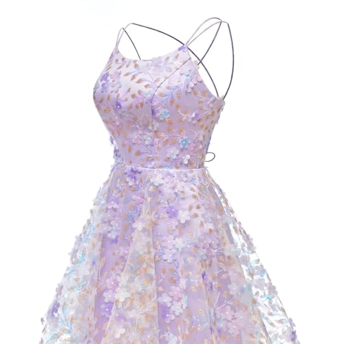 Short Spaghetti Straps Tulle Homecoming Dresses 2025 Empire Waist A Line Lace Flower Cocktail Gowns SF0494