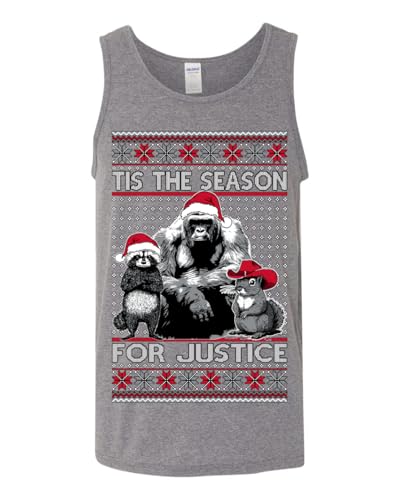 Tis The Season for Justice RIP Harambe Peanut The Squirrel Ugly Christmas Mens Tank Top2