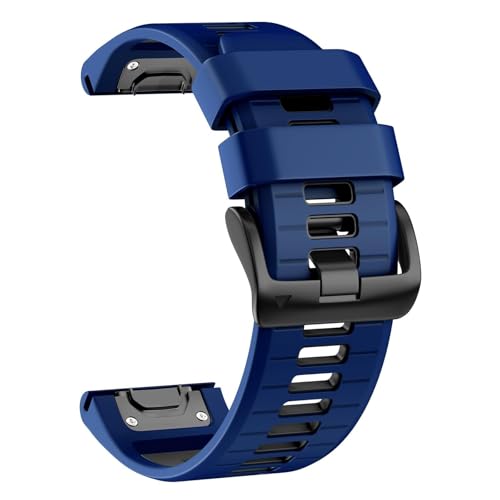 RORFFK 26mm Watch Band for Garmin Fenix 7X Pro/Fenix 7X/Fenix 6X Pro/Fenix 6X/Fenix 5X/Fenix 3, Silicone QuickFit 26mm Replacement for Garmin Descent Mk3i 51mm/Epix Pro 51mm/TACTIX 7(Sapphire Black)