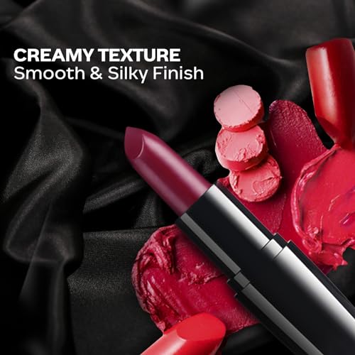 FACESCANADA Weightless Creme Finish Lipstick - Wine Drop (Maroon), 4G | Creamy Finish | Smooth Texture | Long Lasting Rich Color | Hydrated Lips | Vitamin E, Jojoba Oil, Shea Butter, Almond Oil